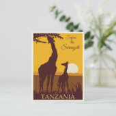 Vintage Travel Africa Tanzania Safari Briefkaart (Staand voorkant)