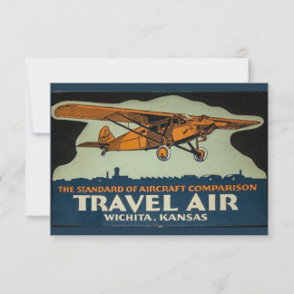 Vintage Travel Air-vliegtuig, Wichita de lucht hoo Bedankkaart