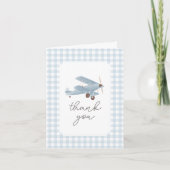 Vintage Travel Airplane Baby shower Bedankkaart (Voorkant)