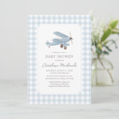 Vintage Travel Airplane Baby shower Kaart (Staand voorkant)