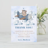 Vintage Travel Airplane Birthday Party Kaart (Staand voorkant)