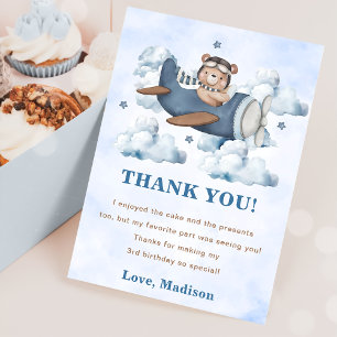 Vintage Travel Airplane Birthday Party Kaart