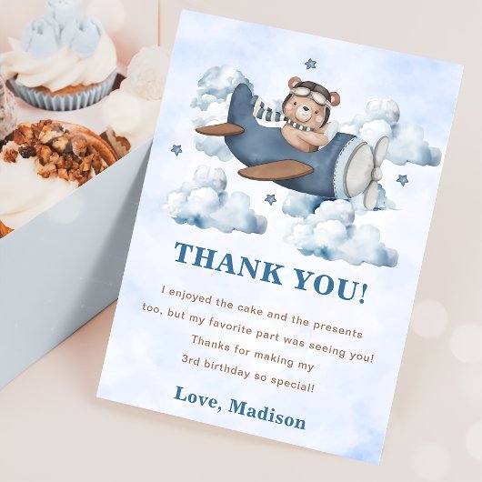 Vintage Travel Airplane Birthday Party Kaart