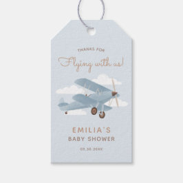 Vintage Travel Airplane Boy Baby shower Gift Label Cadeaulabel