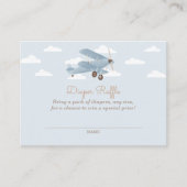 Vintage Travel Airplane Diaper Raffle Ticket Informatiekaartje (Voorkant)