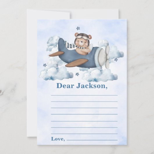 Vintage Travel Airplane Time Capsule Note Messag Kaart (Voorkant)