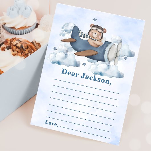 Vintage Travel Airplane Time Capsule Note Messag Kaart