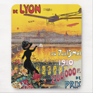 Vintage Travel, Airplanes Air Show, Lyon, Frankrij Muismat