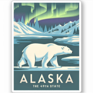 Vintage Travel Alaska Noorderlicht Polar Beer Sticker