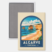 Vintage Travel Algarve Portugal Retro Seaside Magneet (Voorkant / Achterkant)