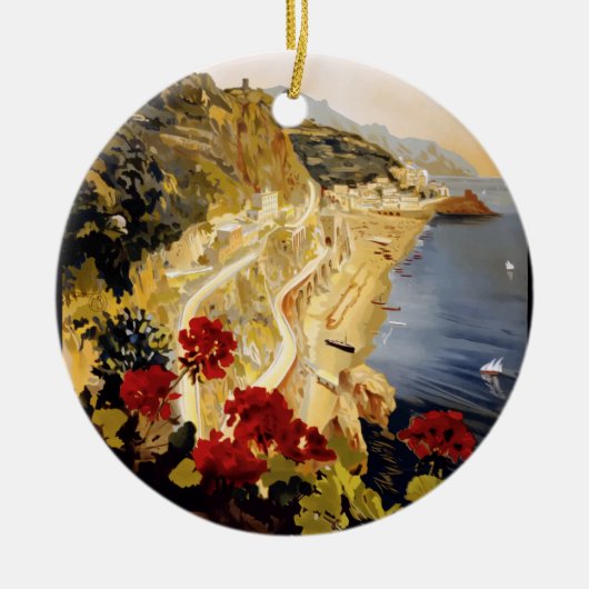 Vintage Travel Amalfi Italië Keramisch Ornament (Voorkant)