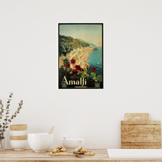 Vintage Travel, Amalfi Italië Poster (Keuken)