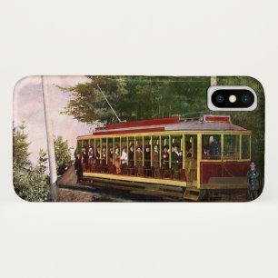 Vintage Travel and Transportation Electric Trolley iPhone X Hoesje