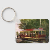 Vintage Travel and Transportation Electric Trolley Sleutelhanger (Achterkant)