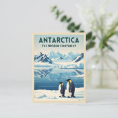 Vintage Travel Antarctica Nature Landscape Retro Briefkaart (Staand voorkant)