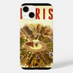 Vintage Travel, Arc de Triomphe Paris Frankrijk Case-Mate iPhone Case