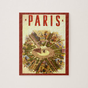 Vintage Travel, Arc de Triomphe Paris Frankrijk Legpuzzel