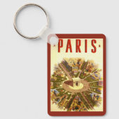 Vintage Travel, Arc de Triomphe Paris Frankrijk Sleutelhanger (Voorkant)