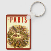 Vintage Travel, Arc de Triomphe Paris Frankrijk Sleutelhanger (Achterkant)