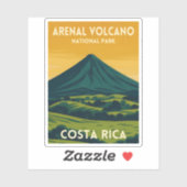 Vintage Travel Arenal Volcano Costa Rica Landscape Sticker (Vel)