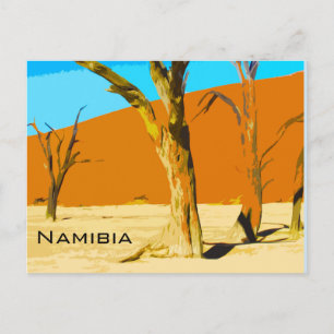 Vintage Travel Art Dead Vlei, Namibië Briefkaart