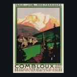 Vintage Travel Art Deco Poster Combloux, Frankrijk<br><div class="desc">Een reproductie-afdruk van een Art Deco poster uit de jaren 20 van de vorige eeuw dat het toerisme naar Combloux (bij Chamonix), Savoy, Mont-Blanc, Frankrijk promoot, is digitaal gerenoveerd om de originele kleuren uit te dragen, nog beter en zoveel mogelijk onvolkomenheden te verhelpen. Pas de grootte van het poster, de...</div>