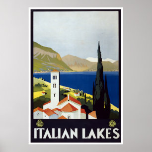 Vintage Travel Art Deco Poster Italiaanse meren
