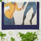 Vintage Travel, Art Deco, Winter Davos Zwitserland Theedoek (Gevouwen)