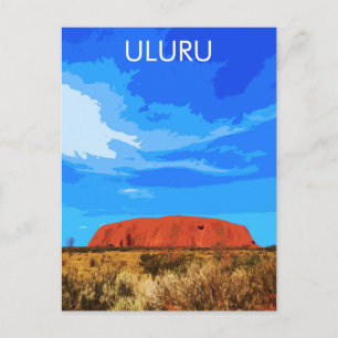 Vintage Travel Art Uluru Australië Briefkaart