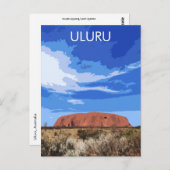 Vintage Travel Art Uluru Australië Briefkaart (Voorkant / Achterkant)