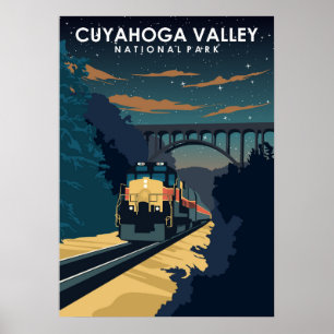 Vintage Travel Art van het Nationaal Park Cuyahoga Poster