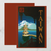 Vintage Travel Asia, Taiwan Pagoda Tiered Tower (Voorkant / Achterkant)