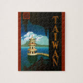 Vintage Travel Asia, Taiwan Pagoda Tiered Tower Legpuzzel (Verticaal)