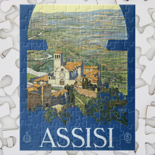 Vintage Travel Assisi Italië Francesco Basilica Legpuzzel
