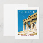 Vintage Travel Athens Griekenland Parthenon Temple (Voorkant / Achterkant)