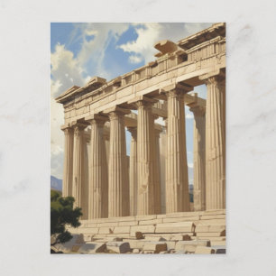 Vintage Travel Athens Griekenland Parthenon Temple Briefkaart