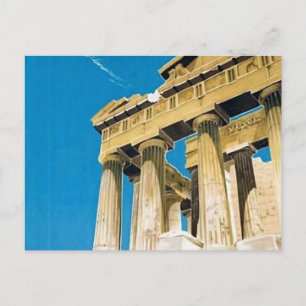 Vintage Travel Athens Griekenland Parthenon Temple Briefkaart