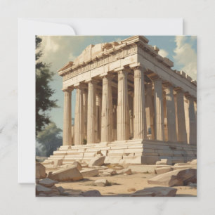 Vintage Travel Athens Griekenland Parthenon Temple Feestdagenkaart