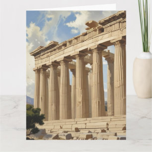 Vintage Travel Athens Griekenland Parthenon Temple Kaart
