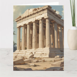 Vintage Travel Athens Griekenland Parthenon Temple Kaart