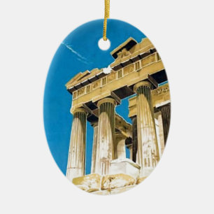 Vintage Travel Athens Griekenland Parthenon Temple Keramisch Ornament