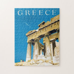 Vintage Travel Athens Griekenland Parthenon Temple Legpuzzel