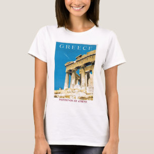 Vintage Travel Athens Griekenland Parthenon Temple T-shirt