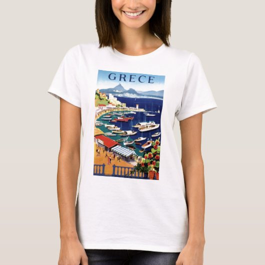 Vintage Travel Athens Griekenland T-shirt (Voorkant)