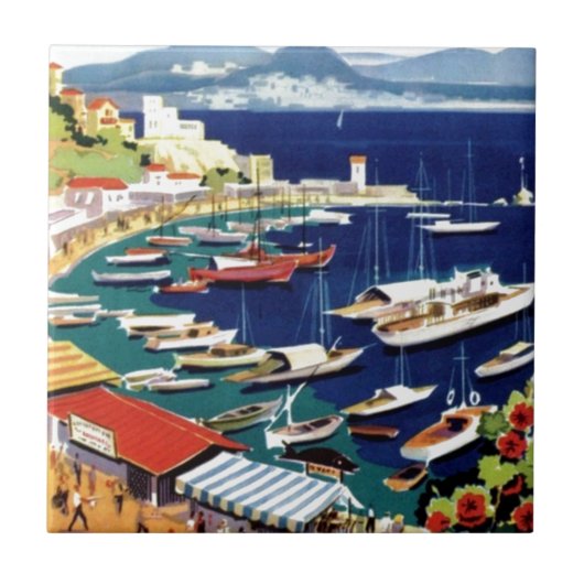 Vintage Travel Athens Griekenland Tegeltje (Voorkant)