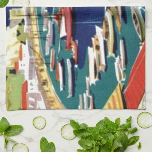 Vintage Travel Athens Griekenland Theedoek (Gevouwen)