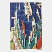 Vintage Travel Athens Griekenland Theedoek (Verticaal)