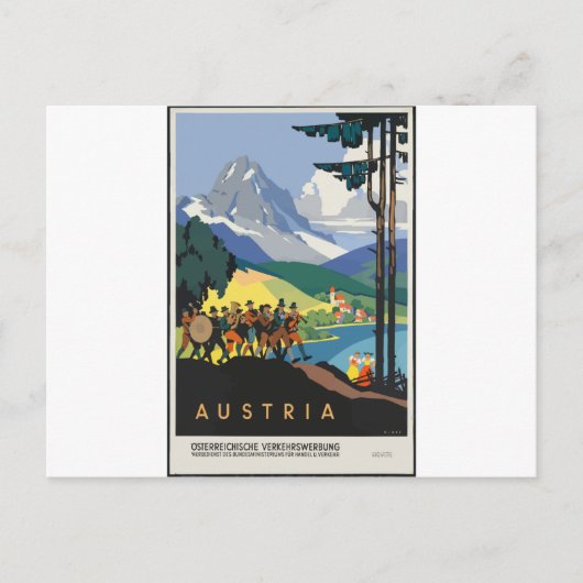 Vintage Travel Austria Briefkaart (Voorkant)