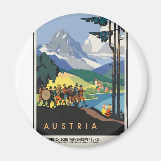 Vintage Travel Austria Magneet (Voorkant)
