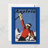 Vintage Travel Austria Ski Briefkaart (Voorkant / Achterkant)